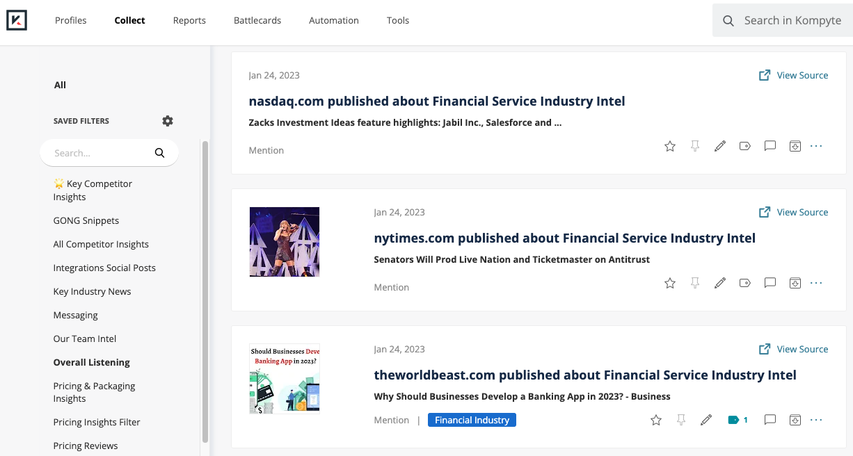 Listening for Industry News
